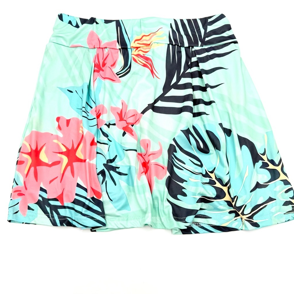 NEW Pallet Pull Blue & Pink Floral Silky Skort Size Medium (CWR0002)